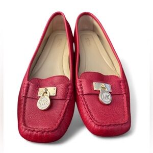 New Michael Kors Hamilton Moc Casual Flats GOLD LOGO AND ACCENT